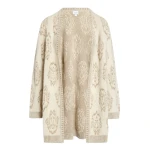 Giambattista Valli Long Ivory And Gold Ikat Cardigan - Giambattista Valli Fall Winter 25/26 - Romantic Couture - Shop at Coveti