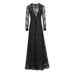 Giambattista Valli Long Kaftan Dress With Shimmering Black Embroidery - Giambattista Valli Dresses - Romantic Couture - Shop at Coveti