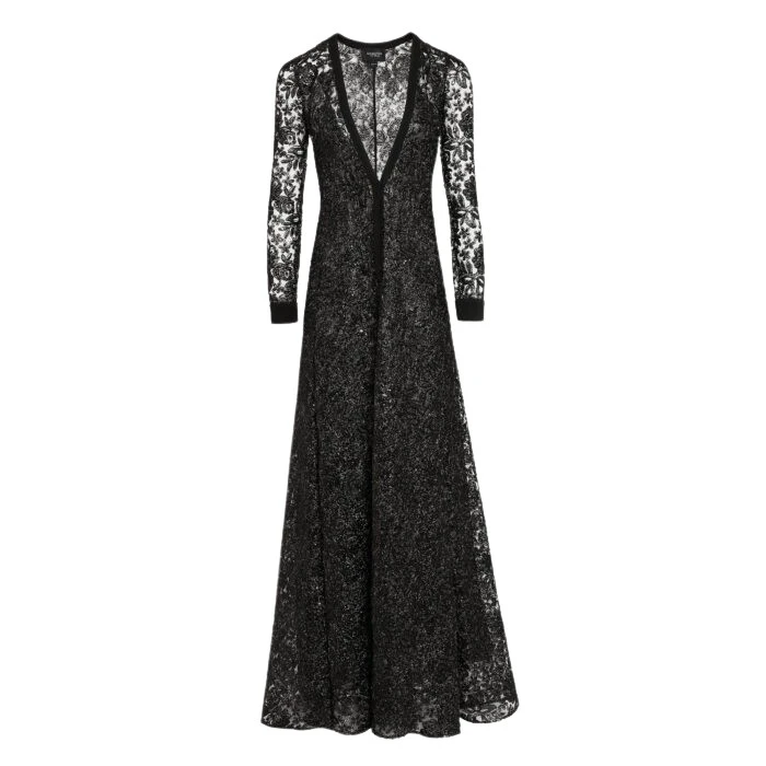 Long-Kaftan-Dress-With-Shimmering-Black-Embroidery-Giambattista-Valli-Dresses-893629_nobg Giambattista Valli Long Kaftan Dress With Shimmering Black Embroidery - Giambattista Valli Dresses - Romantic Couture - Shop at Coveti