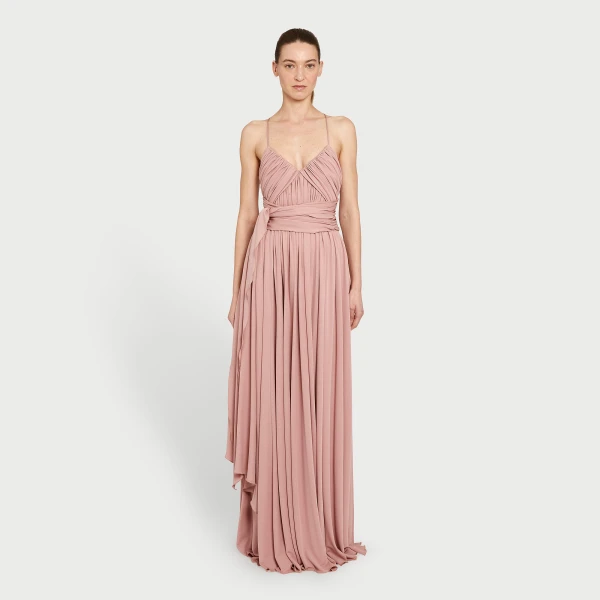 Giambattista Valli Long Pink Dress With Cape - Giambattista Valli Dresses - Romantic Couture - Shop at Coveti