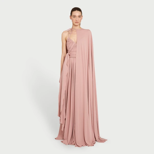 Giambattista Valli Long Pink Dress With Cape - Giambattista Valli Dresses - Romantic Couture - Shop at Coveti