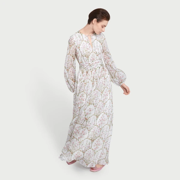 Giambattista Valli Long Wild Carnations Ivory Silk Dress - Giambattista Valli Dresses - Romantic Couture - Shop at Coveti