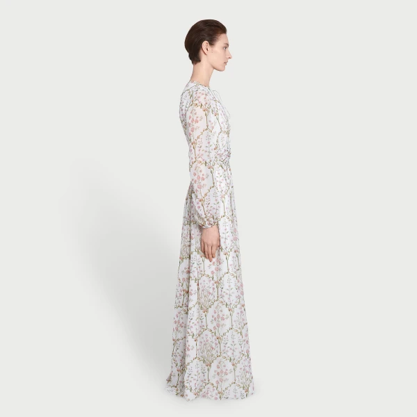 Giambattista Valli Long Wild Carnations Ivory Silk Dress - Giambattista Valli Dresses - Romantic Couture - Shop at Coveti