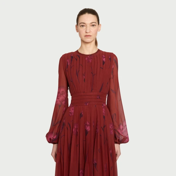 Giambattista Valli Macro Carnation Long Fitted Silk Dress - Giambattista Valli Dresses - Romantic Couture - Shop at Coveti