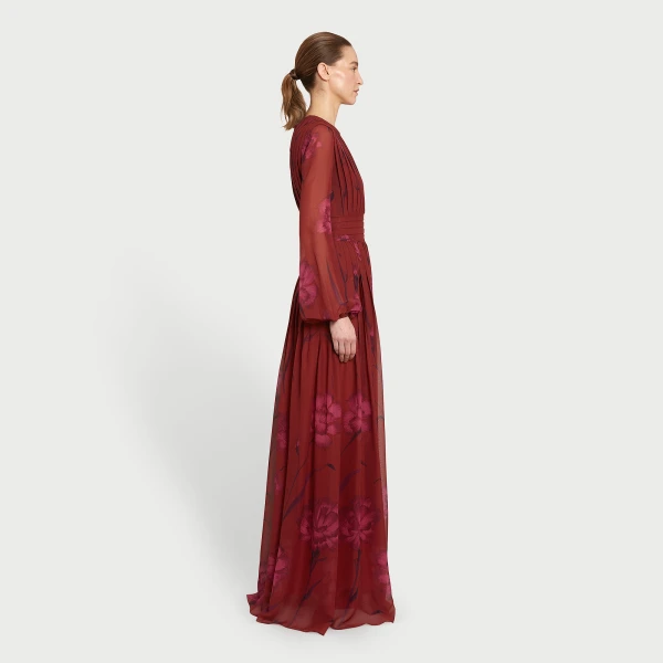 Giambattista Valli Macro Carnation Long Fitted Silk Dress - Giambattista Valli Dresses - Romantic Couture - Shop at Coveti
