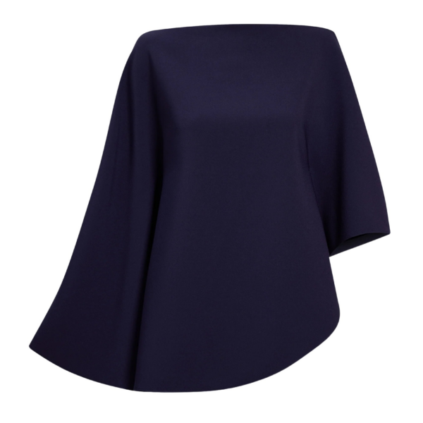 Safiyaa Marcella Top in Azurite - Safiyaa Tops - Heavy Crepe Cape Gown - Shop at Coveti