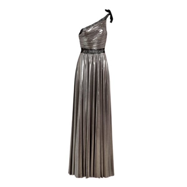 Giambattista Valli Maxi Asymmetrical Silver Liquid Jersey Dress - Giambattista Valli Dresses - Romantic Couture - Shop at Coveti