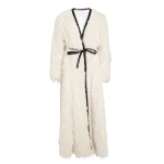 Giambattista Valli Maxi Ivory Coat In Feathery Fake Fur - Giambattista Valli Coats - Romantic Couture - Shop at Coveti