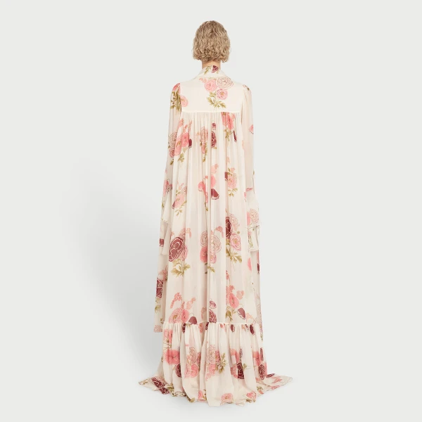 Giambattista Valli Maxi Pansies Creamy Silk Dress - Giambattista Valli Dresses - Romantic Couture - Shop at Coveti