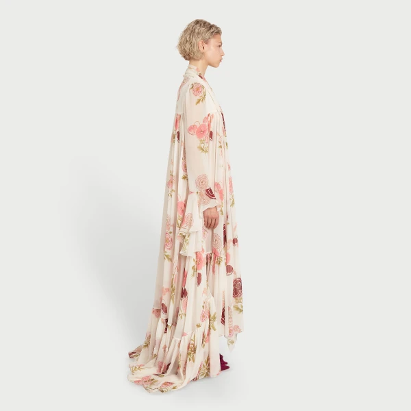 Giambattista Valli Maxi Pansies Creamy Silk Dress - Giambattista Valli Dresses - Romantic Couture - Shop at Coveti