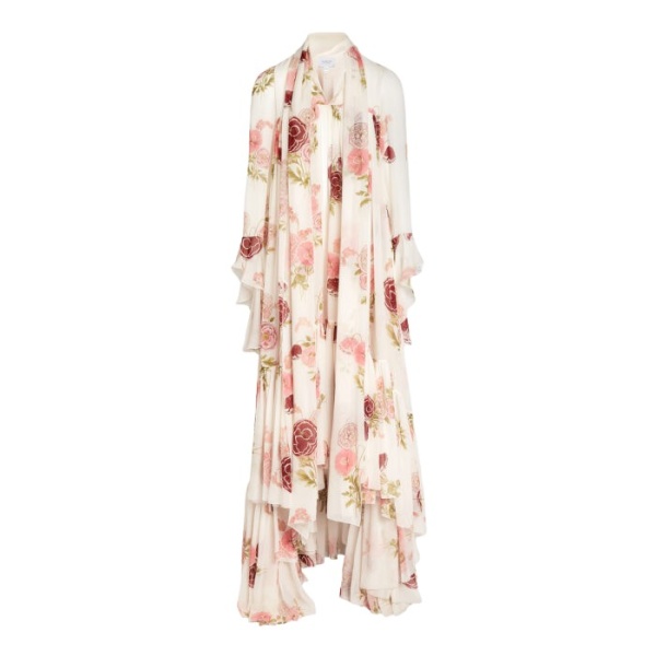 Giambattista Valli Maxi Pansies Creamy Silk Dress - Giambattista Valli Dresses - Romantic Couture - Shop at Coveti