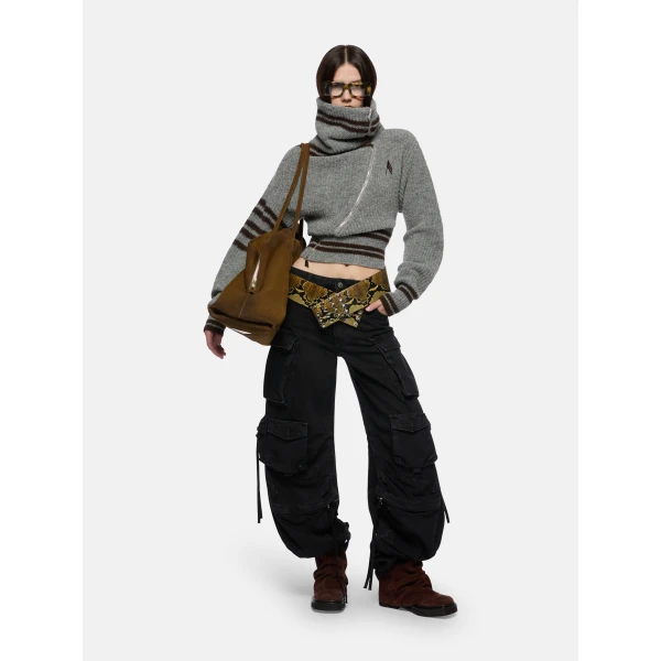 The Attico Melange Grey Cardigan, view 2