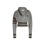 The Attico Melange Grey Cardigan - The Attico Knitwear - Designed by Gilda Ambrosio & Giorgia Tordini - Shop at Coveti