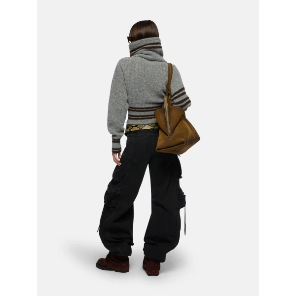 The Attico Melange Grey Cardigan, view 3