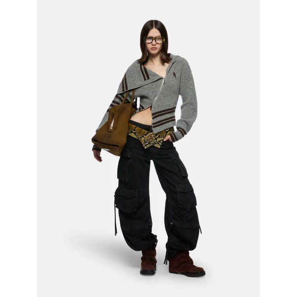 The Attico Melange Grey Cardigan, view 4