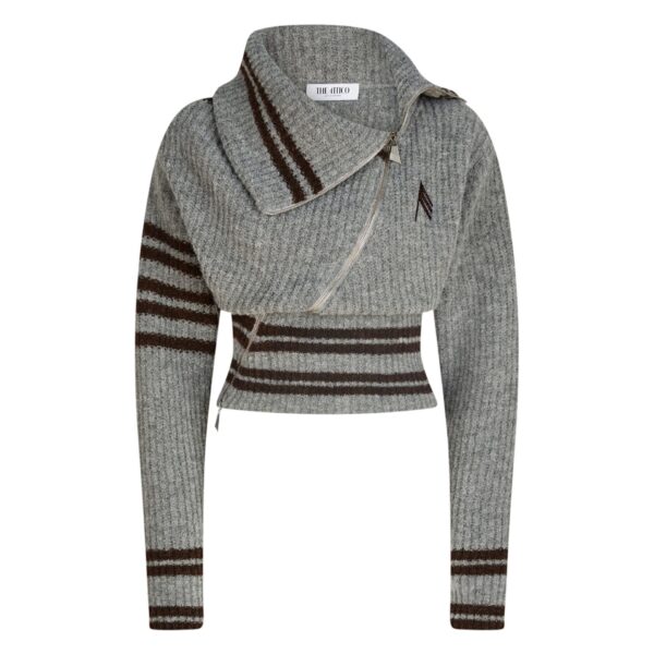 The Attico Melange Grey Cardigan - The Attico Knitwear - Designed by Gilda Ambrosio & Giorgia Tordini - Shop at Coveti