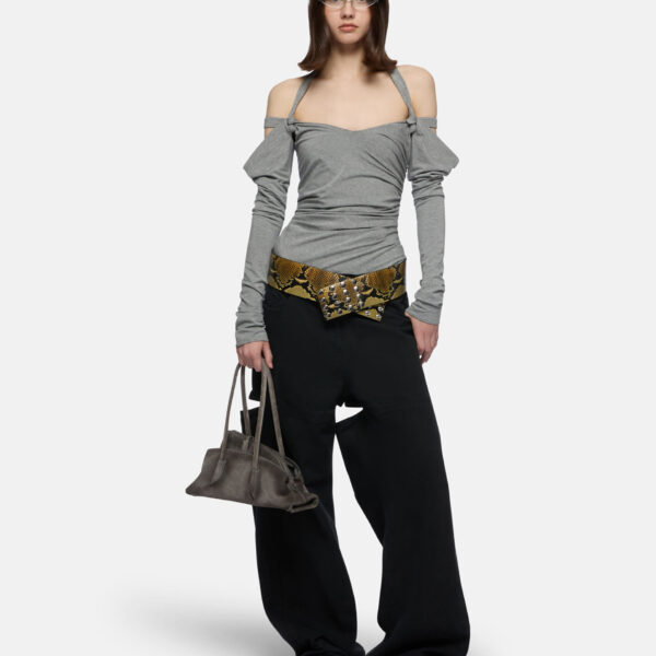 The Attico Melange Grey Top - The Attico Tops - Designed by Gilda Ambrosio & Giorgia Tordini - Shop at Coveti