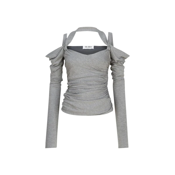 The Attico Melange Grey Top, view 4