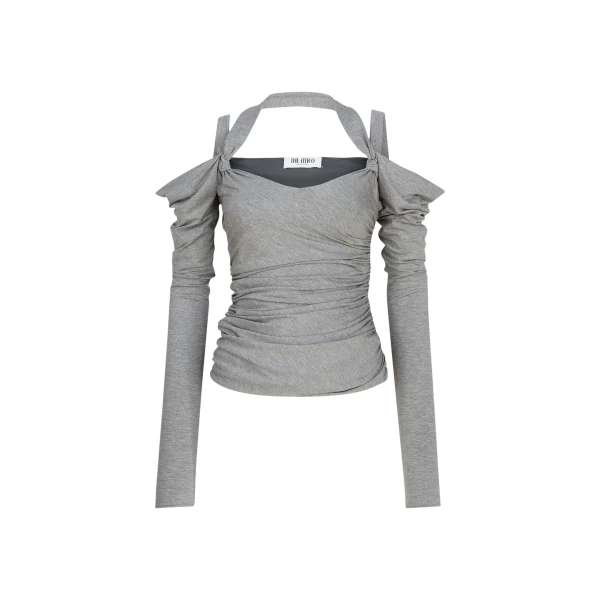 The Attico Melange Grey Top