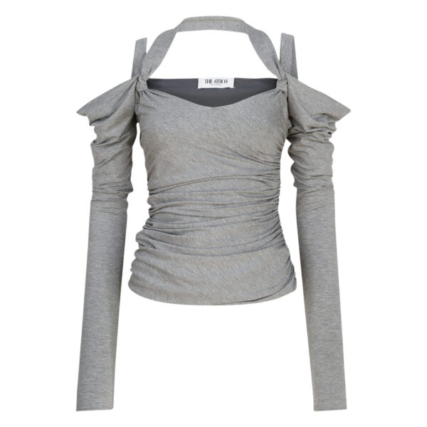 The Attico Melange Grey Top - The Attico Tops - Designed by Gilda Ambrosio & Giorgia Tordini - Shop at Coveti