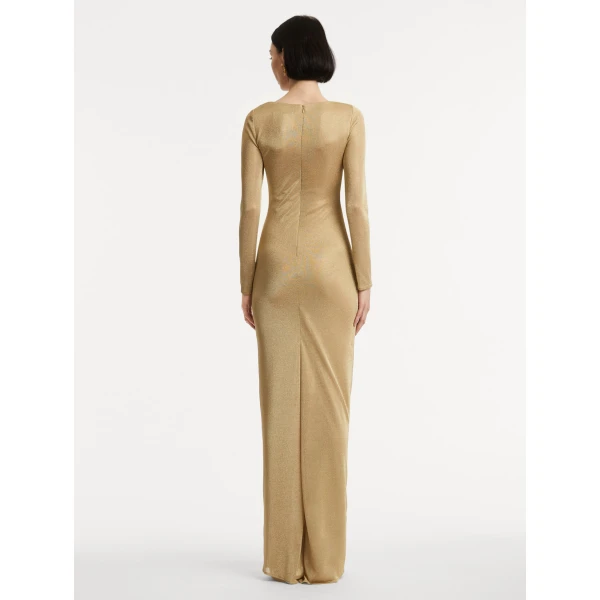 Oscar de la Renta Metallic Jersey Draped Gown - Oscar de la Renta Dresses - American Couture - Shop at Coveti