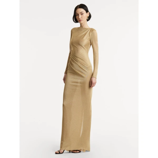 Oscar de la Renta Metallic Jersey Draped Gown - Oscar de la Renta Dresses - American Couture - Shop at Coveti