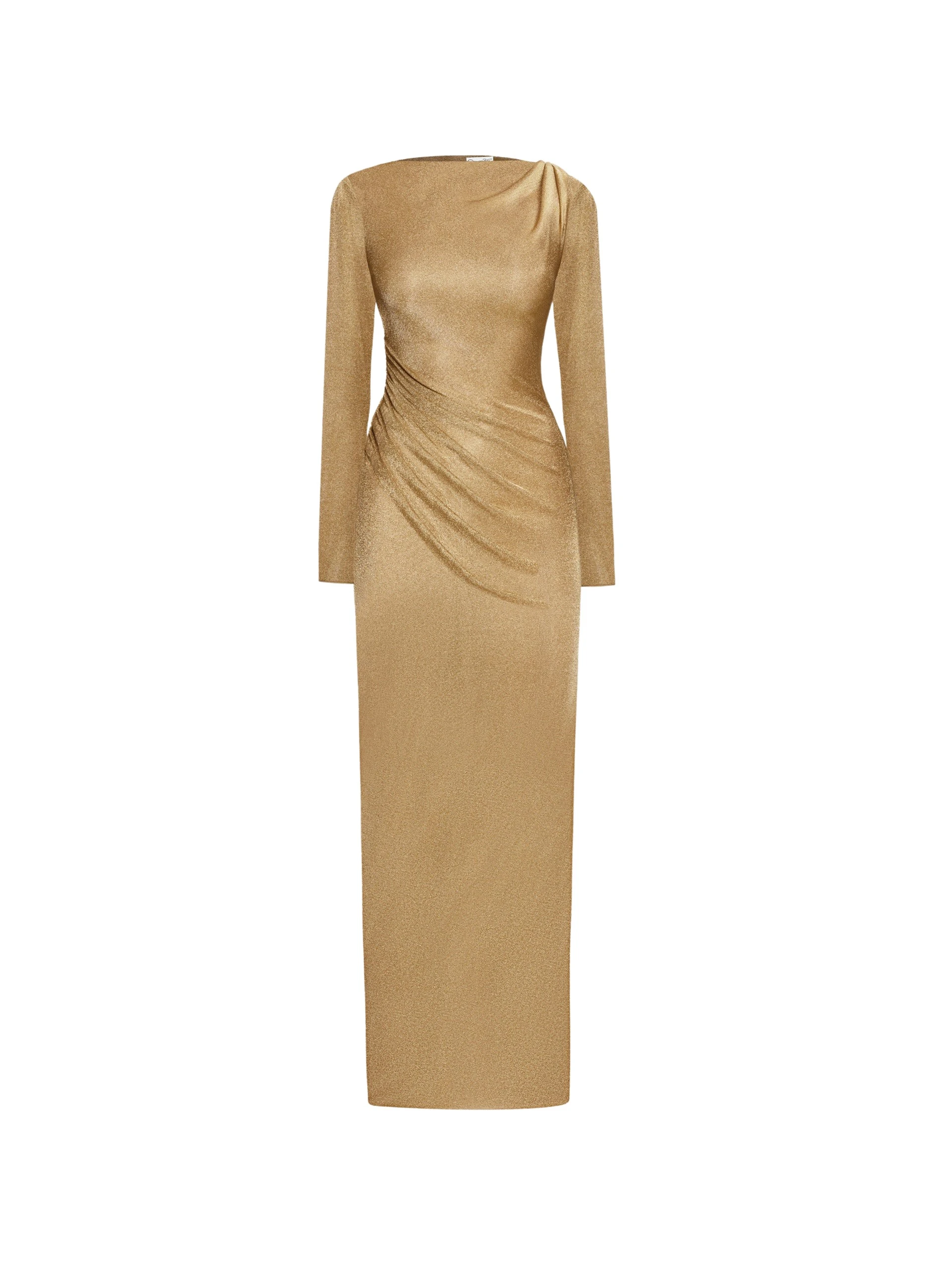 Metallic-Jersey-Draped-Gown-Oscar-de-la-Renta-Dresses48628_nobg Oscar de la Renta Metallic Jersey Draped Gown - Oscar de la Renta Dresses - American Couture - Shop at Coveti