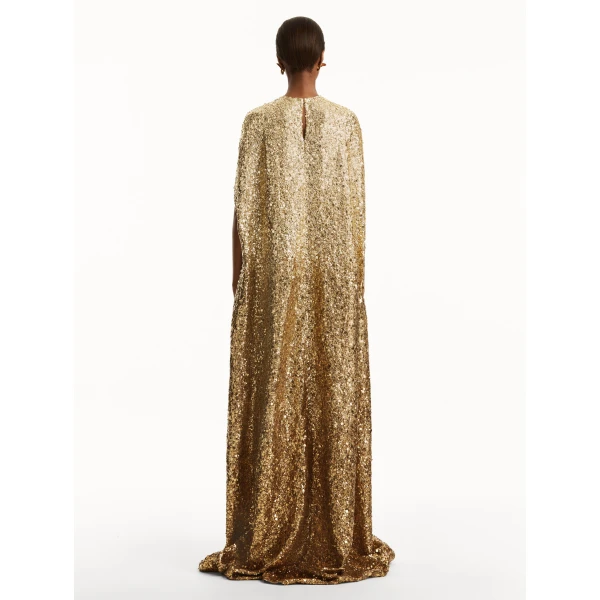 Oscar de la Renta Metallic Ombré Sequin Embroidered Caftan - Oscar de la Renta Dresses - American Couture - Shop at Coveti