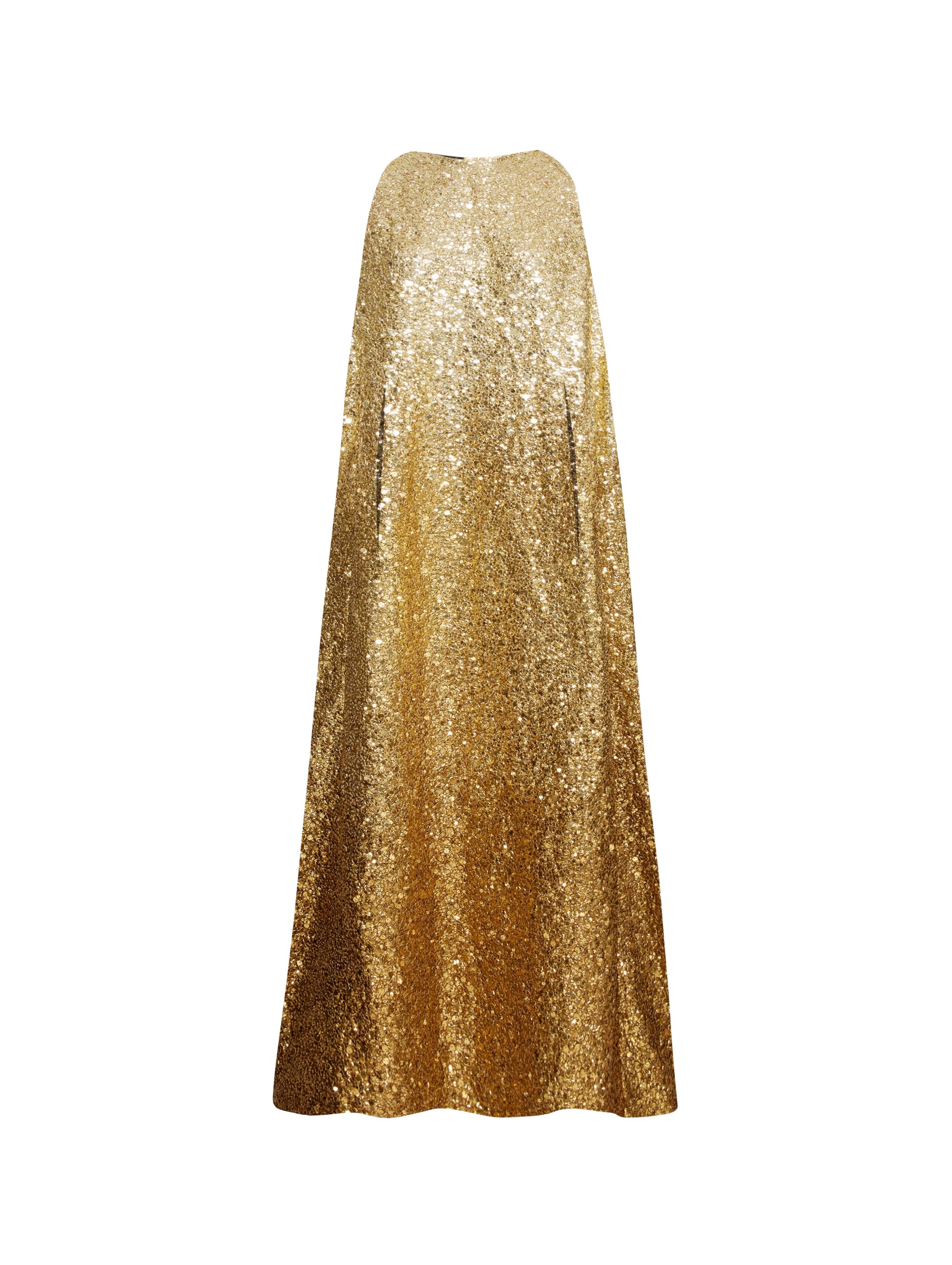 Oscar de la Renta Metallic Ombré Sequin Embroidered Caftan Dress