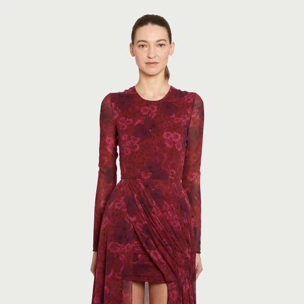Giambattista Valli Midi Anemones Silk Dress With Train - Giambattista Valli Dresses - Romantic Couture - Shop at Coveti