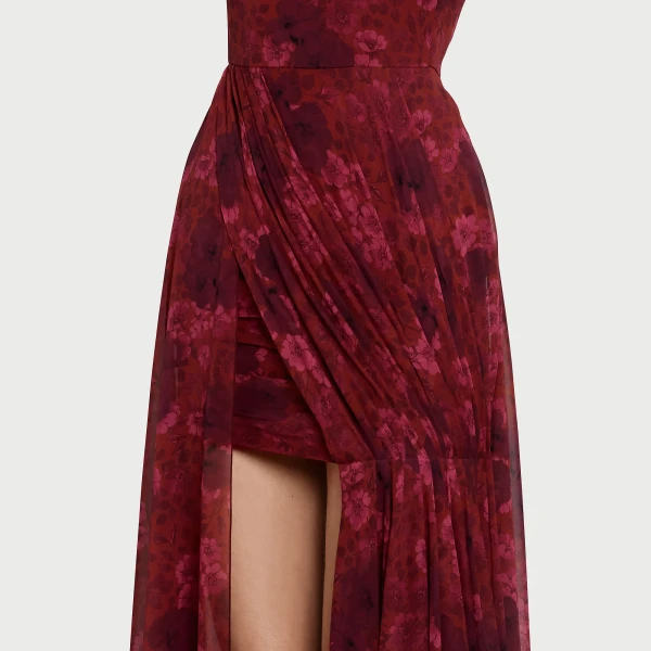 Giambattista Valli Midi Anemones Silk Dress With Train - Giambattista Valli Dresses - Romantic Couture - Shop at Coveti