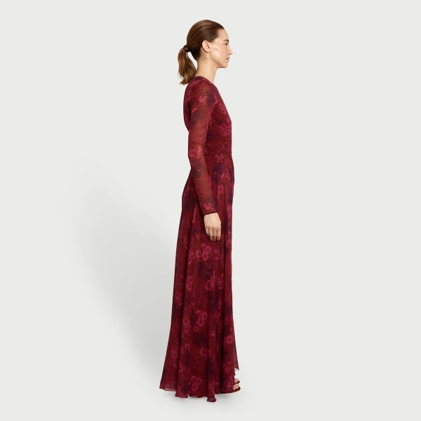 Giambattista Valli Midi Anemones Silk Dress With Train - Giambattista Valli Dresses - Romantic Couture - Shop at Coveti