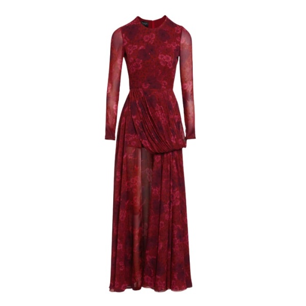 Giambattista Valli Midi Anemones Silk Dress With Train - Giambattista Valli Dresses - Romantic Couture - Shop at Coveti