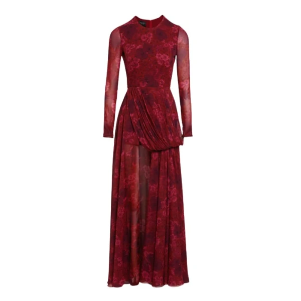 Giambattista Valli Midi Anemones Silk Dress With Train - Giambattista Valli Dresses - Romantic Couture - Shop at Coveti
