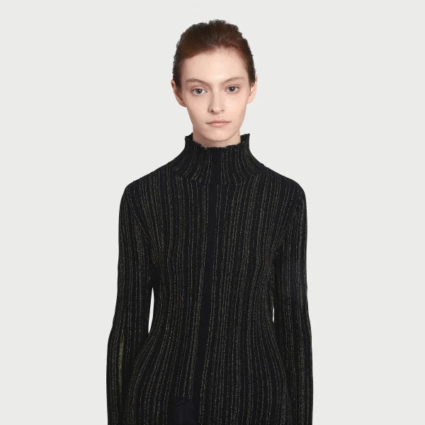 Giambattista Valli Midi Black And Gold Dress With Ruffles - Giambattista Valli Dresses - Romantic Couture - Shop at Coveti