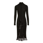 Giambattista Valli Midi Black And Gold Dress With Ruffles - Giambattista Valli Dresses - Romantic Couture - Shop at Coveti