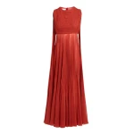 Giambattista Valli Midi Brick-Colored Draped Silk Dress - Giambattista Valli Dresses - Romantic Couture - Shop at Coveti