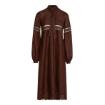 Giambattista Valli Midi Brown Saint-Gall Embroidery Dress - Giambattista Valli Dresses - Romantic Couture - Shop at Coveti