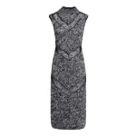 Giambattista Valli Midi Gray Wool Dress With Black Lace Details - Giambattista Valli Dresses - Romantic Couture - Shop at Coveti