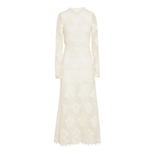 Giambattista Valli Midi Ivory Macrame Dress In Wool - Giambattista Valli Dresses - Romantic Couture - Shop at Coveti