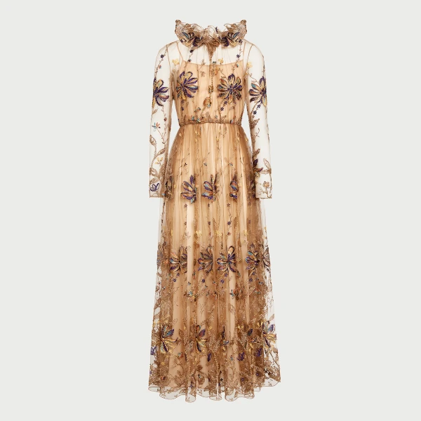 Giambattista Valli Midi Kaleido-Flower Embroidered Tulle Dress - Giambattista Valli Dresses - Romantic Couture - Shop at Coveti
