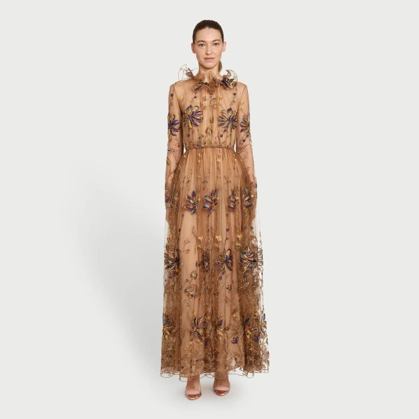 Giambattista Valli Midi Kaleido-Flower Embroidered Tulle Dress - Giambattista Valli Dresses - Romantic Couture - Shop at Coveti