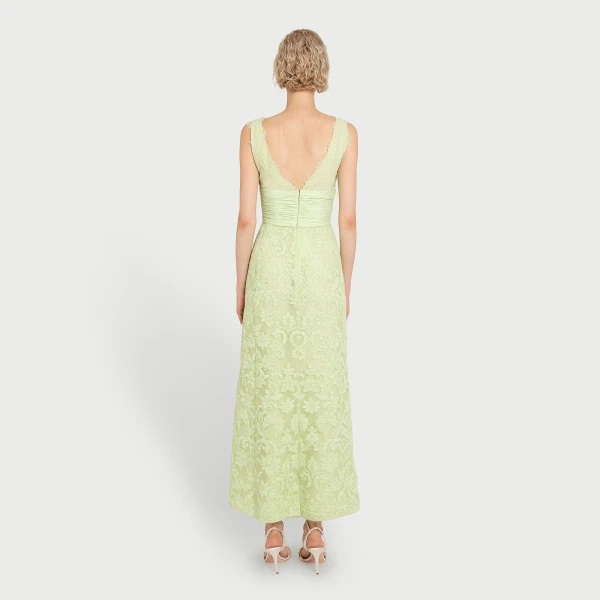 Giambattista Valli Midi Lime Embroidered Lace Dress - Giambattista Valli Dresses - Romantic Couture - Shop at Coveti