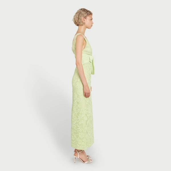 Giambattista Valli Midi Lime Embroidered Lace Dress - Giambattista Valli Dresses - Romantic Couture - Shop at Coveti