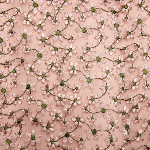 Giambattista Valli Midi Pale Pink Dress With Embroidered Daisies - Giambattista Valli Dresses - Romantic Couture - Shop at Coveti