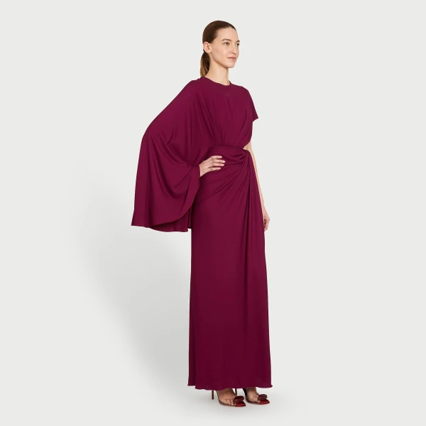 Giambattista Valli Midi Purple Draped Asymmetrical Dress - Giambattista Valli Dresses - Romantic Couture - Shop at Coveti