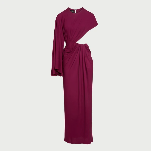 Giambattista Valli Midi Purple Draped Asymmetrical Dress - Giambattista Valli Dresses - Romantic Couture - Shop at Coveti