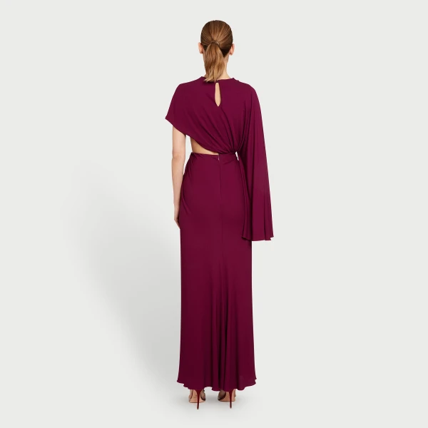 Giambattista Valli Midi Purple Draped Asymmetrical Dress - Giambattista Valli Dresses - Romantic Couture - Shop at Coveti