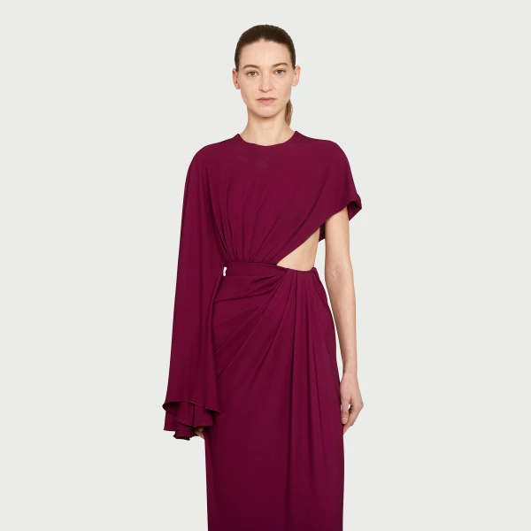 Giambattista Valli Midi Purple Draped Asymmetrical Dress - Giambattista Valli Dresses - Romantic Couture - Shop at Coveti