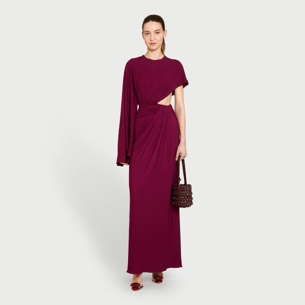 Giambattista Valli Midi Purple Draped Asymmetrical Dress - Giambattista Valli Dresses - Romantic Couture - Shop at Coveti